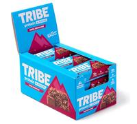 TRIBE Protein + Focus Bar - Choc Brownie - 10g Protein, 9 Energy & Focus Nutrients, Lions Mane, Plant Based, Vegan Snack & Gluten Free (60g x 12 Bars)