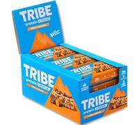 TRIBE Protein + Focus Flapjack Bars - Choc Caramel (12 x 55g) | Vegan Protein Bar | Lion's Mane, Ginseng + 9 Nutrients For Clarity & Natural Energy | Healthy Snack, Source Of Fibre