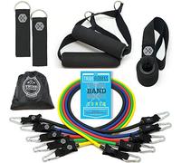 Tribe Resistance Bands Set for Men & Women, 5pc 105LB Set, Workout & Travel, Strength Training, Exercise Bands with Handles & Ankle Straps, Durable Anti-Snap, 5 Resistance Levels