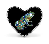 Tribe Tattoo Frog Badge Pin Brooch Heart Shape Button Aluminum Decor for Backpacks Hats