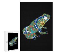 Tribe Tattoo Frog Jigsaw Puzzle for Adults Wooden Challenging Puzzles Gift for Family Friends