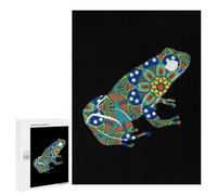 Tribe Tattoo Frog Jigsaw Puzzle for Adults Wooden Challenging Puzzles Gift for Family Friends