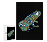 Tribe Tattoo Frog Jigsaw Puzzle for Adults Wooden Challenging Puzzles Gift for Family Friends