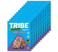 TRIBE x Wildfarmed Vegan Flapjack Bars - Blueberry & Almond Butter Oat Bars (36 x 50g Multipack Box) | Healthy Energy Snacks | Source Of Fibre, Natural Ingredients | Sustainable Oats | Breakfast Bars