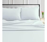 Tribeca Living 1000 Thread Count Egyptian Cotton Sheets King Size, Luxurious and Ultra Soft Sateen Weave, 22" Extra Deep Pocket 4-Piece Bed Sheet Set, White