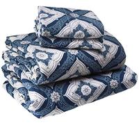 Tribeca Living 200-GSM Damask Printed Deep Pocket Flannel Sheet Set Full