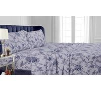 Tribeca Living 200-GSM Floral Printed Deep Pocket Flannel Sheet Set Queen