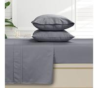 Tribeca Living 500 Thread Count Egyptian Cotton 6-Piece Deep Pocket Sheet Set, Queen, Steel Grey (500ECED6PSSQUST)