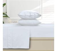 Tribeca Living 500 Thread Count Egyptian Cotton 6-Piece Deep Pocket Sheet Set, Queen, White (T500ECED6PSSQUWH)