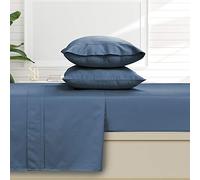 Tribeca Living 500 Thread Count Egyptian Cotton 6-Piece King Sheet Set, Deep Pockets, Soft Sateen Weave, Midnight Blue