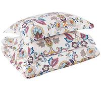 Tribeca Living Abstract Paisley Printed Flannel 200 GSM Luxury Duvet Cover Set, Queen, Multicolor