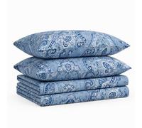Tribeca Living Atlantis Printed Egyptian Cotton Deep Pocket Sheet Set, Twin, Multicolor