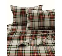 Tribeca Living CHAR170SHEETQU Charleston Plaid Flannel Deep Pocket Sheet Set, Queen