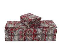 Tribeca Living Cotton Flannel Sheets Queen, Ultra-Soft Portuguese Printed Flannel Bedding, Extra Deep Pocket 4-Piece Sheet Set(fits up to 21" Mattress), Natalia Paisley
