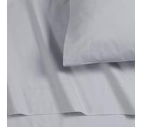 Tribeca Living Cotton Percale King Size Bed Sheet Set, 300 Thread Count, Extra Deep Pockets, Soft Grey
