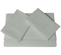 Tribeca Living Egyptian Cotton Sateen 800 Thread Count Hemstitched Deep Pocket Sheet Set, California King, Silver Grey