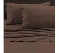 Tribeca Living King Luxury Solid Flannel Generous Size Flat Sheet, Chocolate