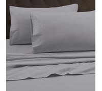 Tribeca Living King Luxury Solid Flannel Generous Size Flat Sheet, Platinum