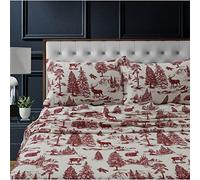 Tribeca Living MTOILSHEETKIDR Deep Pocket Sheet Set, King, Deer Toile Red