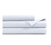 Tribeca Living Organic Cotton Queen Percale Sheets - 400 Thread Count, Extra Deep Pocket, Smooth, Crisp and Breathable, 4-Piece Bedding Set, Pure White