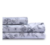 Tribeca Living Organic Cotton Queen Percale Sheets - 400 Thread Count, Extra Deep Pocket, Smooth, Crisp and Breathable, 4-Piece Bedding Set, Margot
