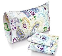 Tribeca Living Paisley Garden Printed Deep Pocket Flannel Sheet Set with Pillowcase, California King