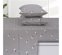 Tribeca Living Printed Flannel King Sheet Set, Super Soft 100% Cotton, Extra Deep Pocket Fitted with Oversized Flat, Sheep