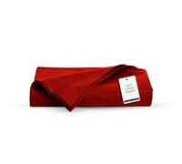 Tribeca Living Queen Luxury Solid Flannel Generous Size Flat Sheet, Deep Red