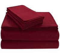 Tribeca Living Soft 170-GSM Cotton Flannel Pillowcases, Deep Red, King