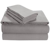 Tribeca Living Soft 170-GSM Cotton Flannel Pillowcases, Silver Grey, Standard