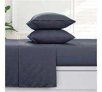 Tribeca Living Solid Flannel Queen Sheet Set, Super Soft 100% Cotton, Extra Deep Pockets, Cloudy Blue
