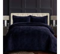 Tribeca Living Velvet Oversized Quilt Set, Indigo, King