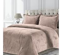 Tribeca Living VENICEDUVET Venice Velvet Oversized Solid Duvet Set, Twin, Taupe