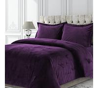 Tribeca Living VENICEDUVETTWPU Venice Velvet Oversized Solid Duvet Set, Twin, Purple