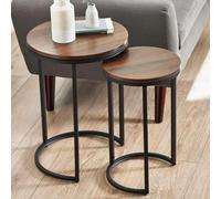 Tribeca Round Nest of Tables - Set of 2 - Walnut