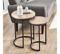 Tribeca Round Nesting Side Tables - Sonoma Oak / Sonoma Oak