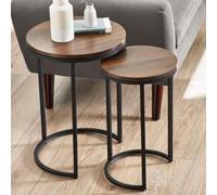 Tribeca Walnut Round Nest of 2 Tables