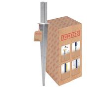 TRIBECCO FENCE_PANEL for 60 x 40 mm Posts, Alloy Steel, Silver, Adjustable Impact Sleeve, 800 mm, Class S235, 2 mm Sheet Steel, Ground Sleeve