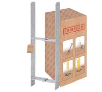 TRIBECCO® H-post support for concrete, adjustable, hot-dip galvanised, total height: 600 mm, material thickness: 5 mm, light width: 100-180 mm