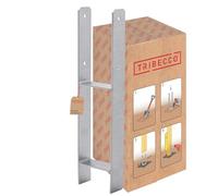 TRIBECCO H-post support for embedding in concrete (141 x 141/600) hot-dip galvanised, total height: 600 mm, material thickness: 5 mm, clear width: 140 mm, flat steel, H-concrete anchor for heavy