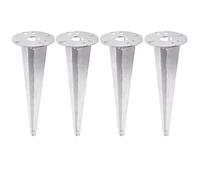 TRIBECCO Impact Ground Spike for Garden Lamp Diameter 116 x 300 mm with Opening Diameter 30 mm for Cable Guide Hot-Dip Galvanised Flat Steel Ground Anchor for Garden Lighting