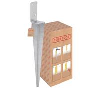TRIBECCO L-Shape Impact Ground Sleeve for Square Wooden Posts Dimensions 70 x 600 mm L Post Support for Driving into the Ground Universal L-Support Shoe Made of Hot-Dip Galvanised Steel
