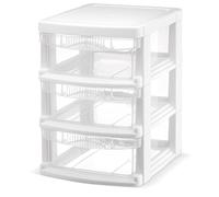 Tribello 3 Drawer Plastic Storage, Mini Drawer Unit, White Frame With Clear Drawers for Craft Storage - 8.5"L X 7.25"W X 6.75"H Inches - American Made (1 Pack)