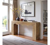 Tribesigns 160 cm Console Table, Narrow Entryway Table with Wavy Design, Rustic Brown