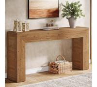 Tribesigns 160 cm Extra Long Console Table Farmhouse Wood Sofa Table Light Brown