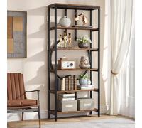 Tribesigns 6-Tier Industrial Bookshelf, Tall Bookcase with Shelves