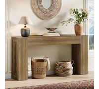 Tribesigns 63-Inch Long Console Table, Farmhouse Narrow Sofa Table Behind The Couch for Living Room, Entryway, Hallway, Foyer, Natural Brown