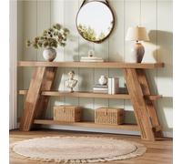 Tribesigns 70.9" Extra Long Console Table with Storage, 3-Tier Narrow Wooden Sofa Table Behind The Couch, Farmhouse Entry Foyer Table for Entryway