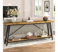 Tribesigns 70.9 Inches Extra Long Sofa Table Behind Couch, Industrial Entry Console Table for Hallway, Entryway & Living Room, Rustic Brown