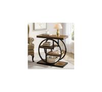 Tribesigns End Table for Living Room, 4-Tier Narrow Side Table with Storage Shelves, Industrial Bedside Table for Bedroom, Wood Small Sofa Side Table